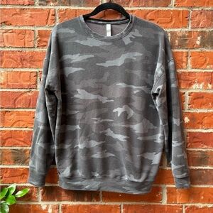 Athleta Womens Small Studio To Street Gray Camo Pullover Sweatshirt